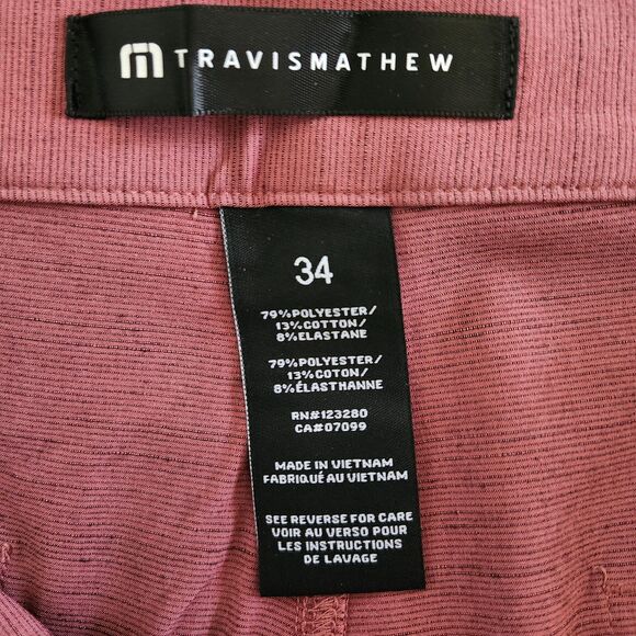 Travis Mathew Travel Year Shorts Men 34 RoanRouge Golf Stretch Performance NWT - Picture 5 of 16
